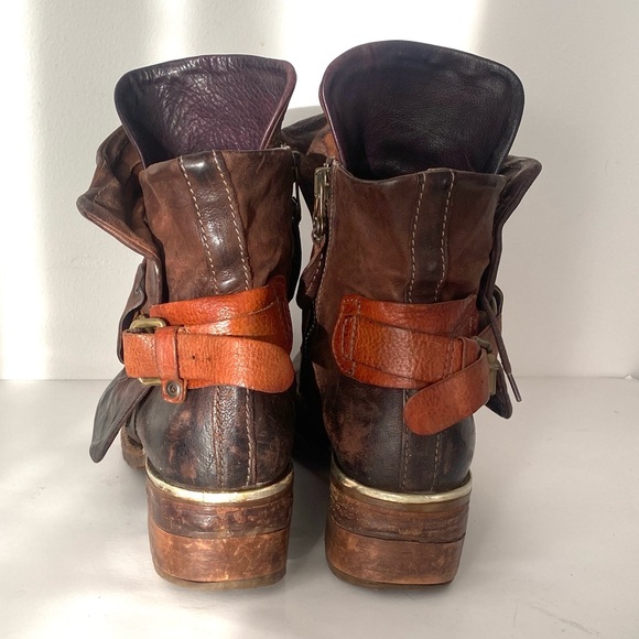 AS 98 Women’s Brown Leather Boots Sz 37, US 6-6.5 Boho Western Grunge Statement - Picture 5 of 13